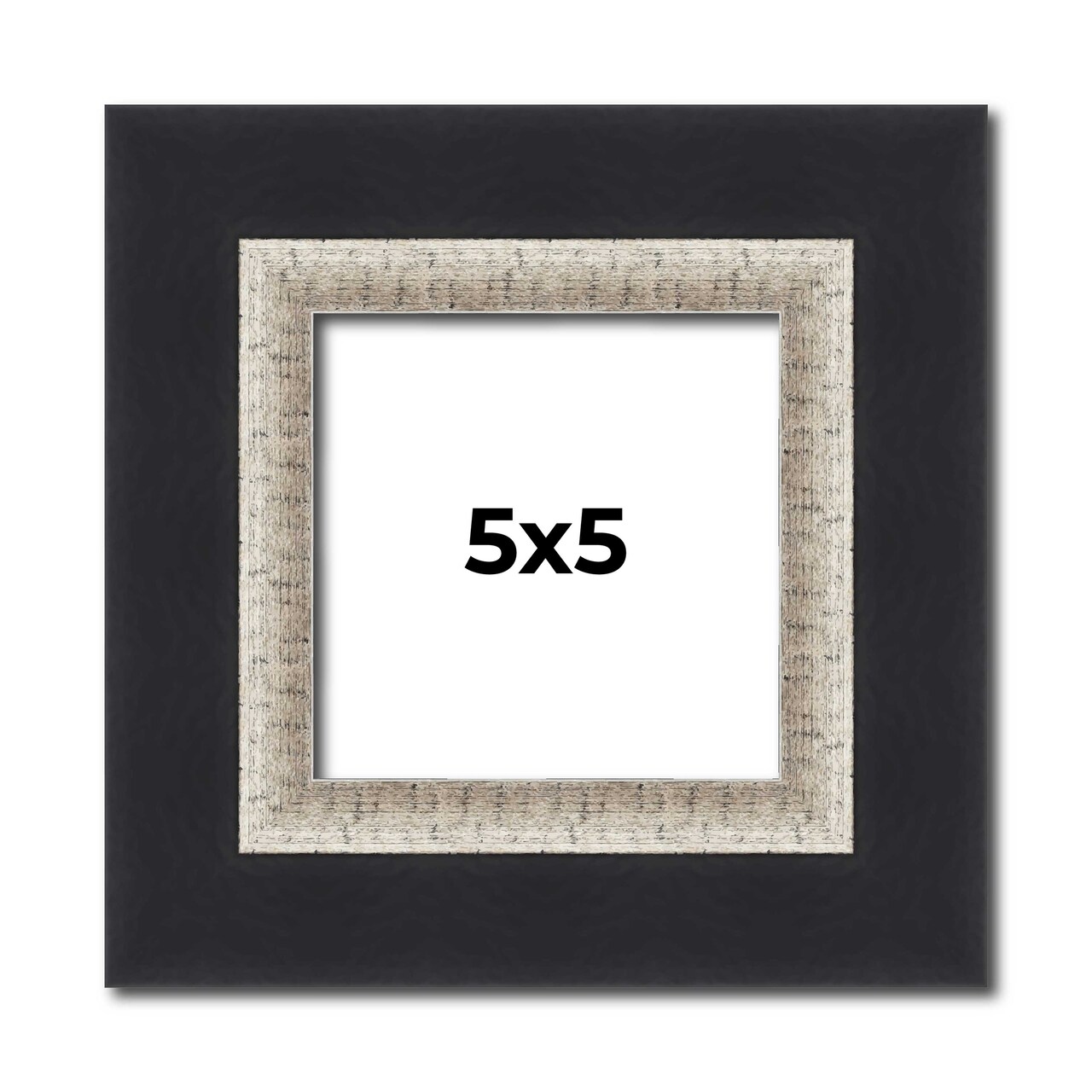 Square Embellished Black Picture Frame - UV Acrylic, Foam Board Backing, Hanging Hardware
